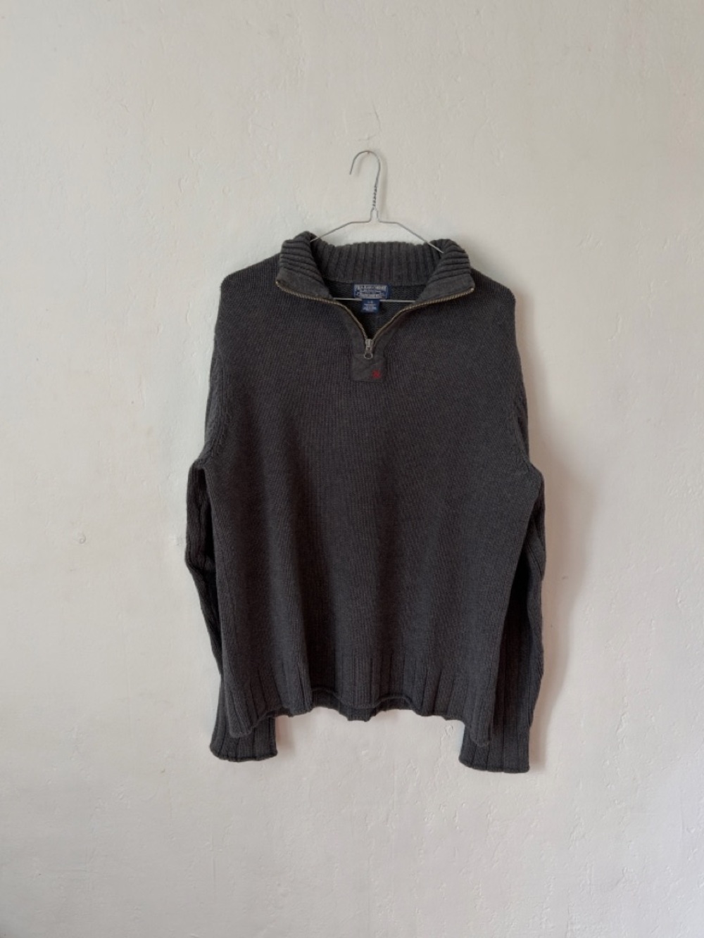 Vintage Polo Ralph Lauren Jeans Company Grey Quarter Zip Sweater Men’s Large